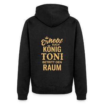 Name Toni Geschenk Geburtstag lustig König - Unisex Premium Bio Zip Hoodie - Schwarz - Hinten - Nico (187cm)
