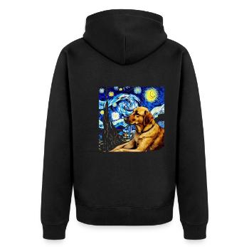 Deutscher Schäferhund Lustiger Hund Beliebtes - Unisex Premium Bio Zip Hoodie - Schwarz - Hinten - Nico (187cm)