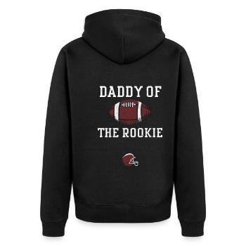 Papa De La Recrue - Football - Veste à capuche bio Premium Unisexe - noir - Dos - Nico (187cm)