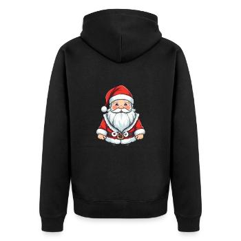 Père Noël comique - Veste à capuche bio Premium Unisexe - noir - Dos - Nico (187cm)