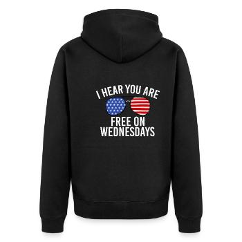 Drapeau américain Vintage Biden gratuit le mercredi - Veste à capuche bio Premium Unisexe - noir - Dos - Nico (187cm)