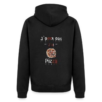 J peux paas j ai pizza halloween - Veste à capuche bio Premium Unisexe - noir - Dos - Nico (187cm)