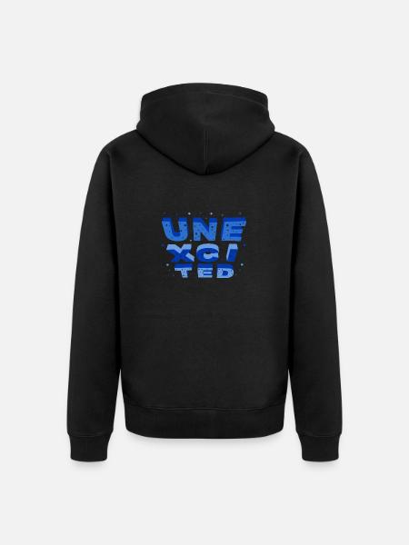 unexcited blue - Unisex Premium Bio Zip Hoodie - Schwarz