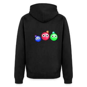 Christbaumkugeln, Kugeln, Weihnachten,Familie - Unisex Premium Bio Zip Hoodie - Schwarz - Hinten - Nico (187cm)