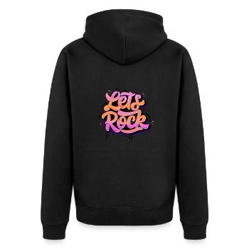Let's Rock - Unisex Premium Bio Zip Hoodie - Schwarz - Hinten - Nico (187cm)