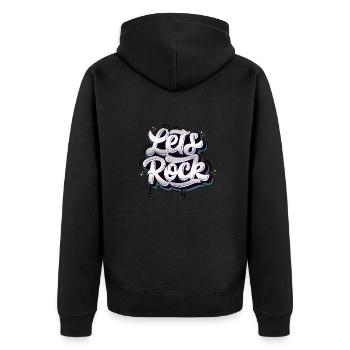 Let's Rock - Unisex Premium Bio Zip Hoodie - Schwarz - Hinten - Nico (187cm)