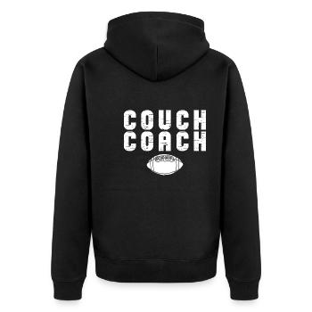 Coach Character Builder Attitude - Unisex Premium Bio Zip Hoodie - Schwarz - Hinten - Nico (187cm)