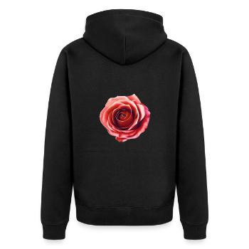 Rose - The eye of the beholder - surreal - dream - Unisex Premium Organic Zip Hoodie - black - Back - Nico (187cm)