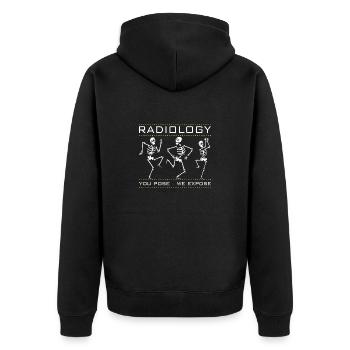 Dancing skeletons for radiologists - Unisex Premium Organic Zip Hoodie - black - Back - Nico (187cm)