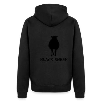 Black Sheep - Unisex Premium Organic Zip Hoodie - black - Back - Nico (187cm)
