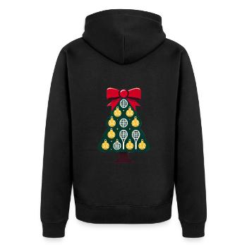 TennisThemed Christmas Tree Design - Unisex Premium Organic Zip Hoodie - black - Back - Nico (187cm)