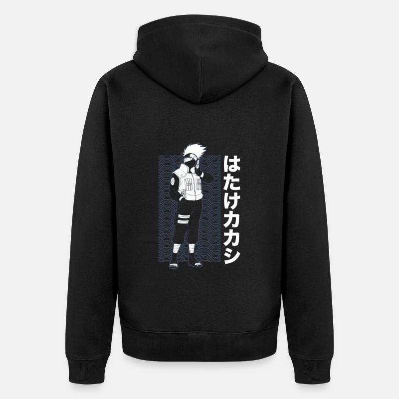 Naruto Cool Design Avec Kakashi - Veste à capuche bio Premium Unisexe - noir
