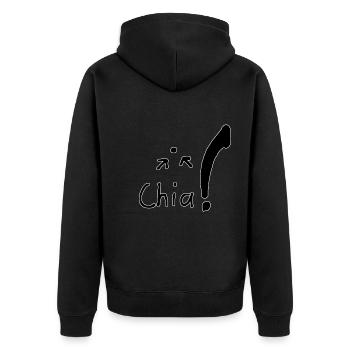 Chia Samen - Unisex Premium Bio Zip Hoodie - Schwarz - Hinten - Nico (187cm)