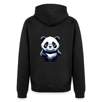 Polygon Panda - Unisex Premium Bio Zip Hoodie - Schwarz - Hinten - Nico (187cm)