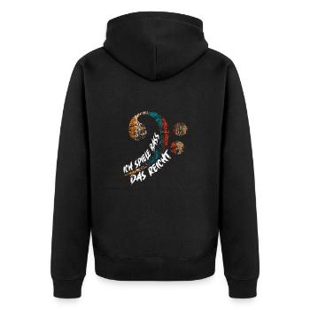 Ich spiele Bass das reicht - Unisex Premium Bio Zip Hoodie - Schwarz - Hinten - Nico (187cm)