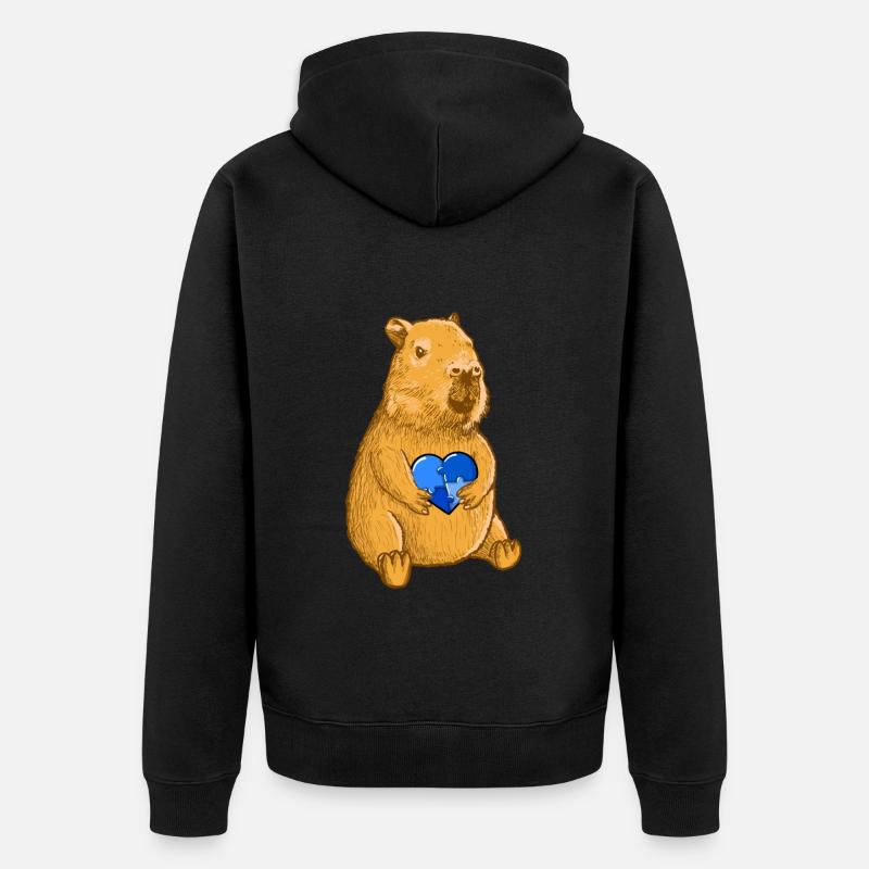 Signes d’autisme Capybara - Veste à capuche bio Premium Unisexe - noir