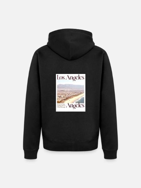 Los Angeles Coast - Unisex Premium Organic Zip Hoodie - black