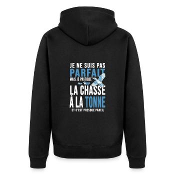 Chasseur chasse à la tonne cadeau cool chasse - Veste à capuche bio Premium Unisexe - noir - Dos - Nico (187cm)