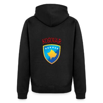 Kosovar, Kosova, Prishtina, Prizreni, Shqipnija - Unisex Premium Organic Zip Hoodie - black - Back - Nico (187cm)