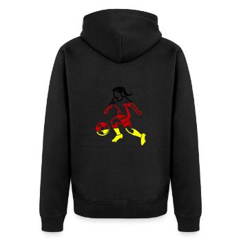 Frau Fussball Team Deutschland - Unisex Premium Bio Zip Hoodie - Schwarz - Hinten - Nico (187cm)