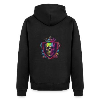 Couronne de crâne de roi - Veste à capuche bio Premium Unisexe - noir - Dos - Nico (187cm)
