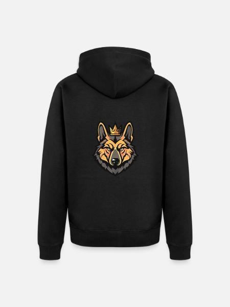 Schäferhund Hund Krone - Unisex Premium Bio Zip Hoodie - Schwarz