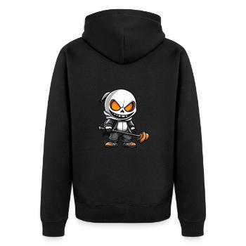 Zombie Halloween Skeleton - Unisex Premium Organic Zip Hoodie - black - Back - Nico (187cm)