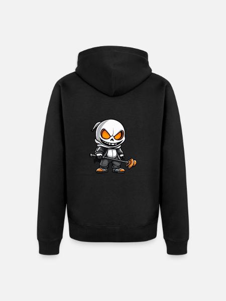 Zombie Halloween Skeleton - Unisex Premium Organic Zip Hoodie - black