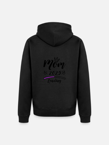 Mama 2025 Mom Loading - Unisex Premium Organic Zip Hoodie - black