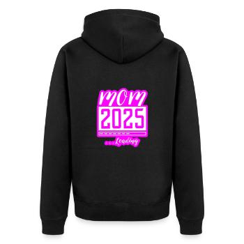 Mama 2025 Loading Mom Schwangerschaft - Unisex Premium Bio Zip Hoodie - Schwarz - Hinten - Nico (187cm)