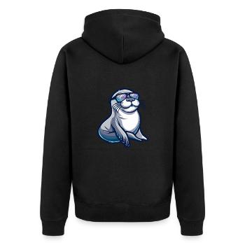 Animal animal phoque - Veste à capuche bio Premium Unisexe - noir - Dos - Nico (187cm)