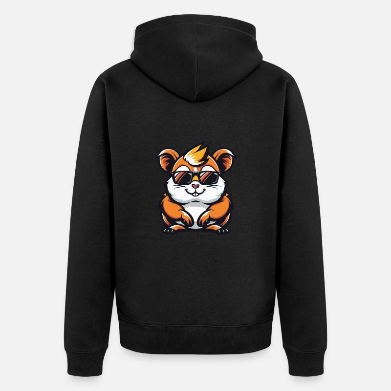 Animal hamster - Veste à capuche bio Premium Unisexe - noir