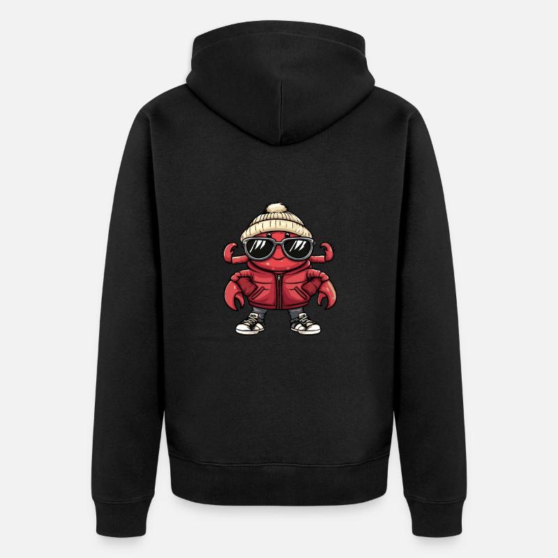 Crab Crab Cool Comic - Unisex Premium Organic Zip Hoodie - black