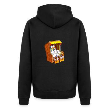 Swans in a beach chair - Unisex Premium Organic Zip Hoodie - black - Back - Nico (187cm)