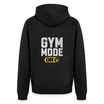 Mode salle de sport activé - Veste à capuche bio Premium Unisexe - noir - Dos - Nico (187cm)