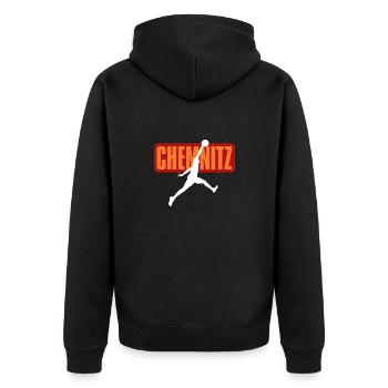 Chemnitz, my city! - Unisex Premium Organic Zip Hoodie - black - Back - Nico (187cm)