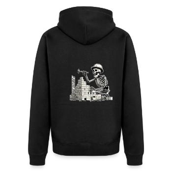 Le métier de maçon - Veste à capuche bio Premium Unisexe - noir - Dos - Nico (187cm)