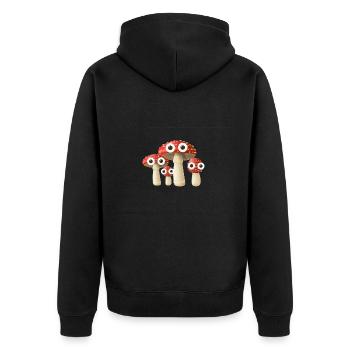 famille de champignons, champignons, famille, champignon, champignons - Veste à capuche bio Premium Unisexe - noir - Dos - Nico (187cm)