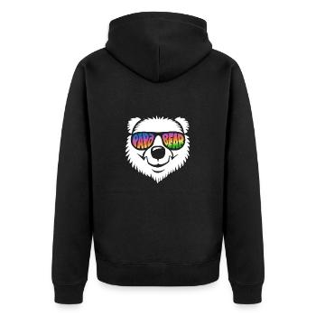 Papa Ours - Fête des Pères - Cadeau - Arc-en-ciel - Veste à capuche bio Premium Unisexe - noir - Dos - Nico (187cm)