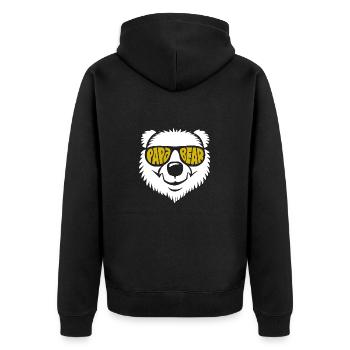 Papa Ours - Fête des Pères - Cadeau - Veste à capuche bio Premium Unisexe - noir - Dos - Nico (187cm)