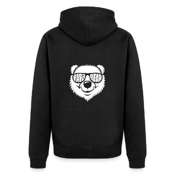 Papa Ours - Fête des Pères - Cadeau - Veste à capuche bio Premium Unisexe - noir - Dos - Nico (187cm)