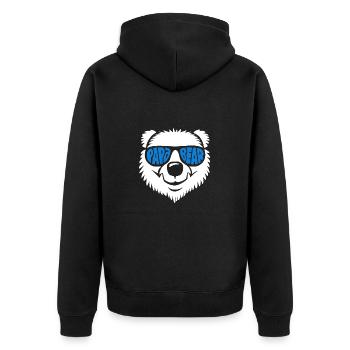 Papa Ours - Fête des Pères - Cadeau - Veste à capuche bio Premium Unisexe - noir - Dos - Nico (187cm)