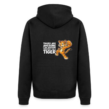 Tigers Are Awesome I'm Awesome Tiger Lover - Unisex Premium Organic Zip Hoodie - black - Back - Nico (187cm)