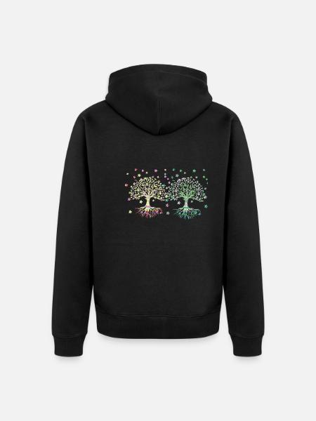 Lebensbaum, Baum des Lebens, Bäume - Unisex Premium Bio Zip Hoodie - Schwarz