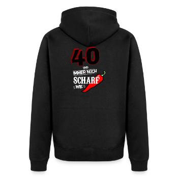 Tshirt hommes cadeau d'anniversaire 40ème 40 ans - Veste à capuche bio Premium Unisexe - noir - Dos - Nico (187cm)