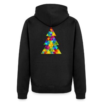 colorful christmas tree oh fir tree hipster grunge - Unisex Premium Organic Zip Hoodie - black - Back - Nico (187cm)