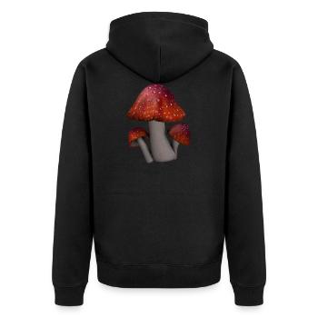 mushrooms mushrooms fungi veggie vegetables vegetables12 - Unisex Premium Organic Zip Hoodie - black - Back - Nico (187cm)