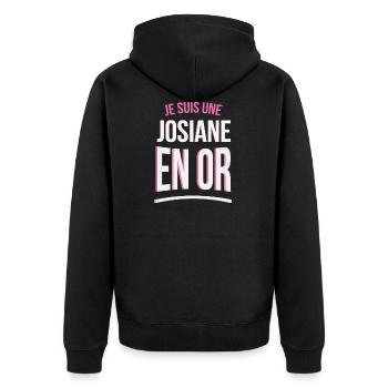 je suis une Josiane en or cadeau idée humour - Veste à capuche bio Premium Unisexe - noir - Dos - Nico (187cm)