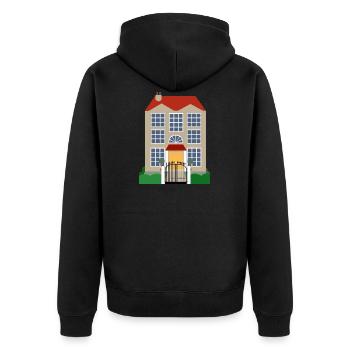 building house homes architecture house building212 - Unisex Premium Organic Zip Hoodie - black - Back - Nico (187cm)