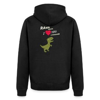 RAWR signifie Je t'aime dans le dinosaure Saint Valentin - Veste à capuche bio Premium Unisexe - noir - Dos - Nico (187cm)